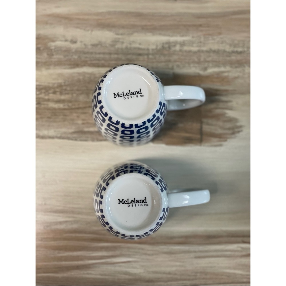 McLeland Design Coffee/Tea Glass Mugs Blue & White - Picture 4 of 4